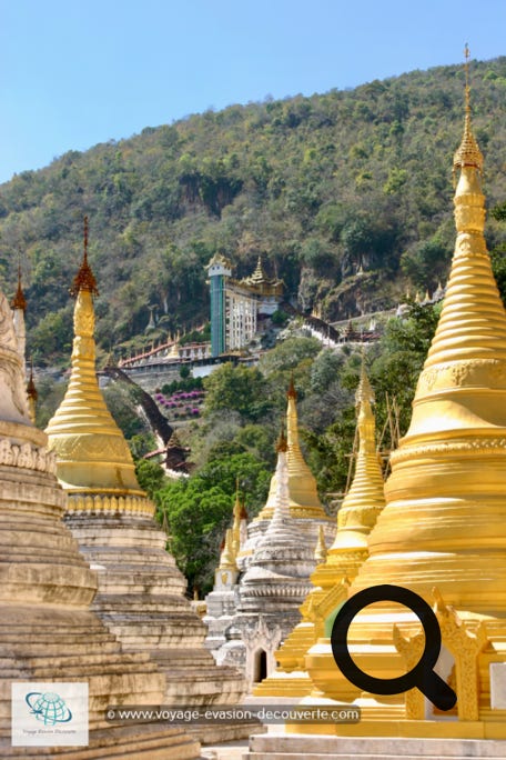 Nichée à 1 500 m d’altitude dans la région de Shan, Pindaya est surtout connue pour les cavernes surplombant un lac et qui contiennent plus de neuf mille offrandes représentant Bouddha offertes depuis le XVIIe siècle. Un sanctuaire créé pour honorer la légende d’un prince héroïque qui secouru sept princesses tombées dans le piège d’une monstrueuse araignée. Le nom Pindaya vient d’ailleurs de la déformation de “Pinku Ya Pyi“, qui signifie “j’ai tué l’araignée“.