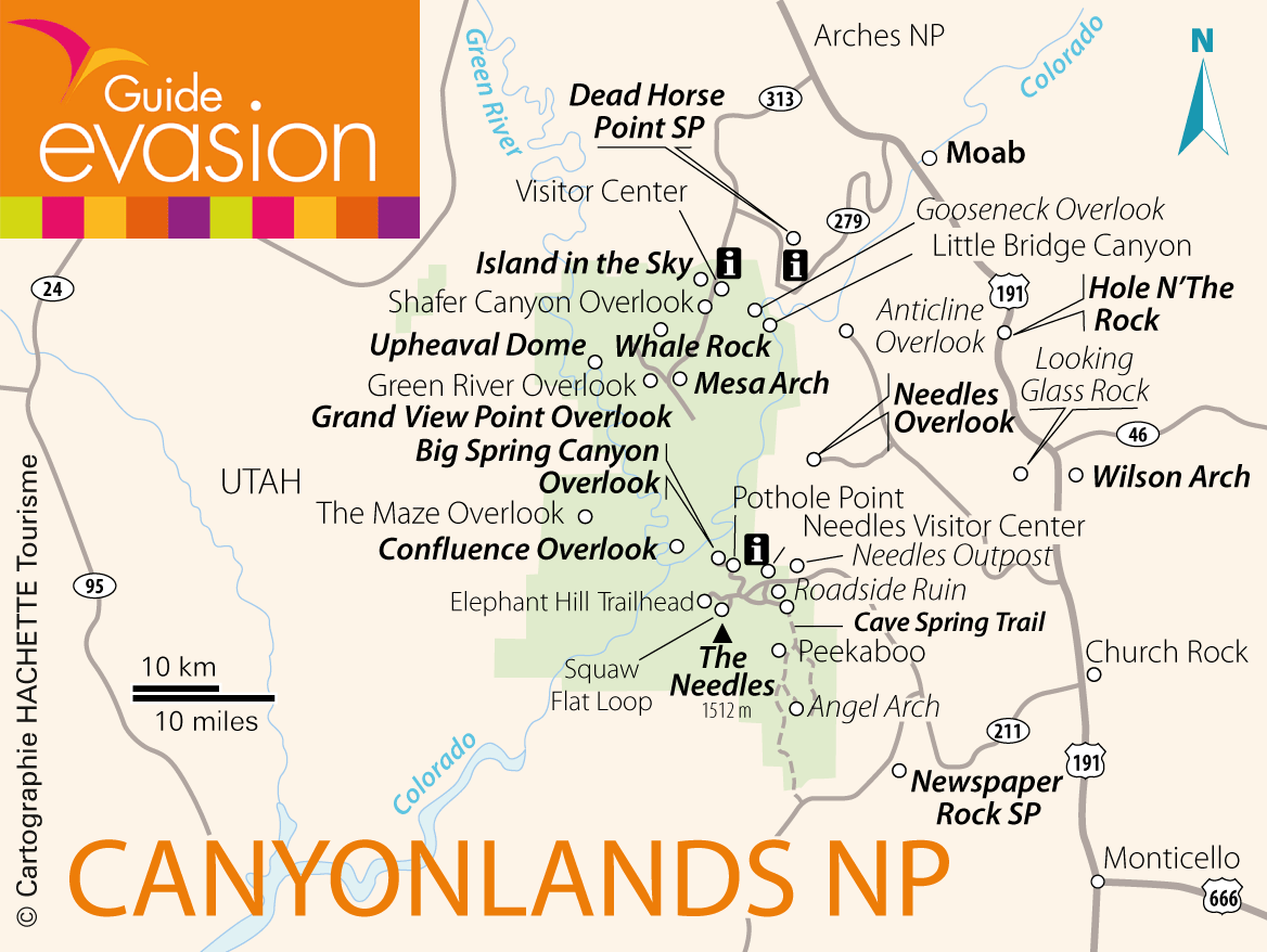 Carte du parc de Canyonlands National Park