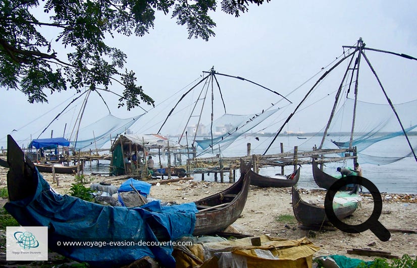 Les filets de pêche chinois en porte-à-faux, typiques de Cochin, sont utilisés depuis des siècles.