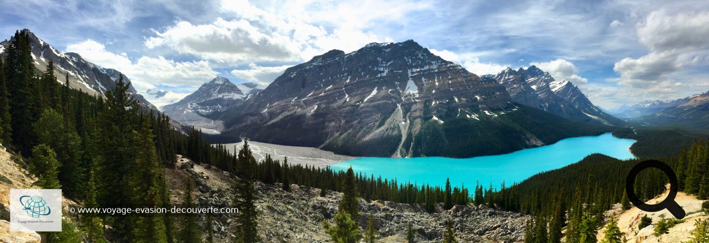 Ce sublime lac s'est formé dans une vallée de la chaîne Waputik, à une altitude de 1 880 mètres. Comme tous ses voisins, l'été, la fonte des glaciers, lui donne un apport significatif de particules minérales en suspension, ce qui confère aux eaux du lac une lumineuse et fascinante couleur turquoise.