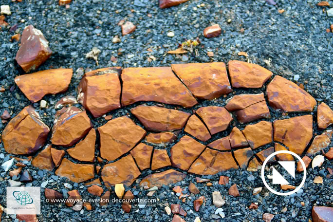 Lors de notre randonnée sur l’île nous marchions sur un tapis de roches éclatées en milliard de petites plaques qui crépitaient sous nos pieds.  Les conditions sont tellement extrêmes qu’avec les différences de températures en été et en hiver, les roches même les plus dures ne résistent pas à l’effet de la cryoclastie. 