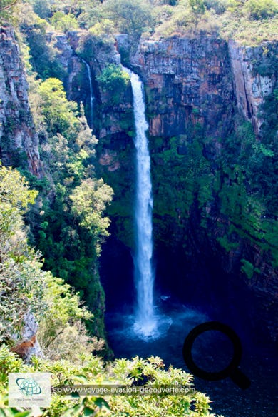 Entre Sabie et Graskop dans le Highveld, vous pourrez faire une halte aux Mac Mac Falls, une chute  majestueuse plongeant de 56 m de haut dans des gorges bordées de fougères et de forêts.