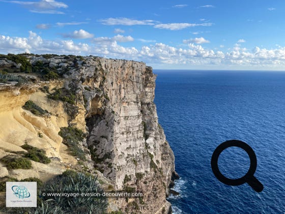 Les falaises de Ta' Ċenċ sont une bande linéaire de 20 hectares de littoral escarpé à côté de la ville de Ta' Sannat, sur la côte Sud de l'île. Ce sont de magnifiques falaises abruptes et accidentées qui s'élèvent du niveau de la mer à une hauteur de 120 m.  Elles sont identifiées comme une zone importante pour les oiseaux.  Ces falaises abritent également un certain nombre de vestiges archéologiques et historiques intéressants comme le temple mégalithique connu sous le nom de Borġ L-Imramma, qui se compose d'une cour à peu près circulaire, d'environ 20 mètres de diamètre. On pense que la structure date d'environ 4 100 à 3 000 avant notre ère. On peut également voir trois dolmens et les fameuses Cart Ruts, ornières de charrette ; une série d'ornières parallèles qui auraient été créées par les énormes rochers traînés par les hommes du néolithique, ce n'est cependant qu'une théorie, car personne ne sait vraiment ce qu'étaient exactement les soi-disant ornières de charrette et aucun archéologue au monde n’a réussi à trouver une réponse définitive.