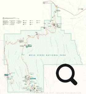 Carte du parc de Mesa Verde National Park