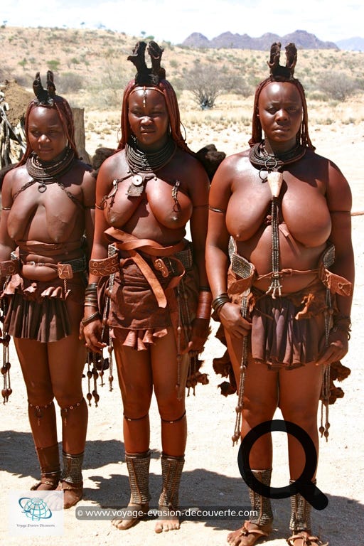 Les Himbas sont originaires de la région du Nil, en Égypte. Ils sont historiquement de lointains  cousins des Massaï. Au terme d'une migration de plusieurs siècles, ils sont arrivés au Zimbabwe,  en Angola et en Namibie.